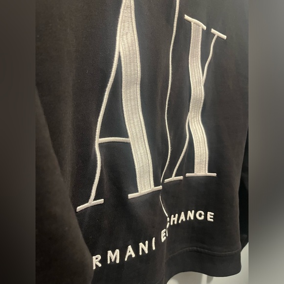 Armani Exchange, black crewneck with white logo, size small - Picture 4 of 5